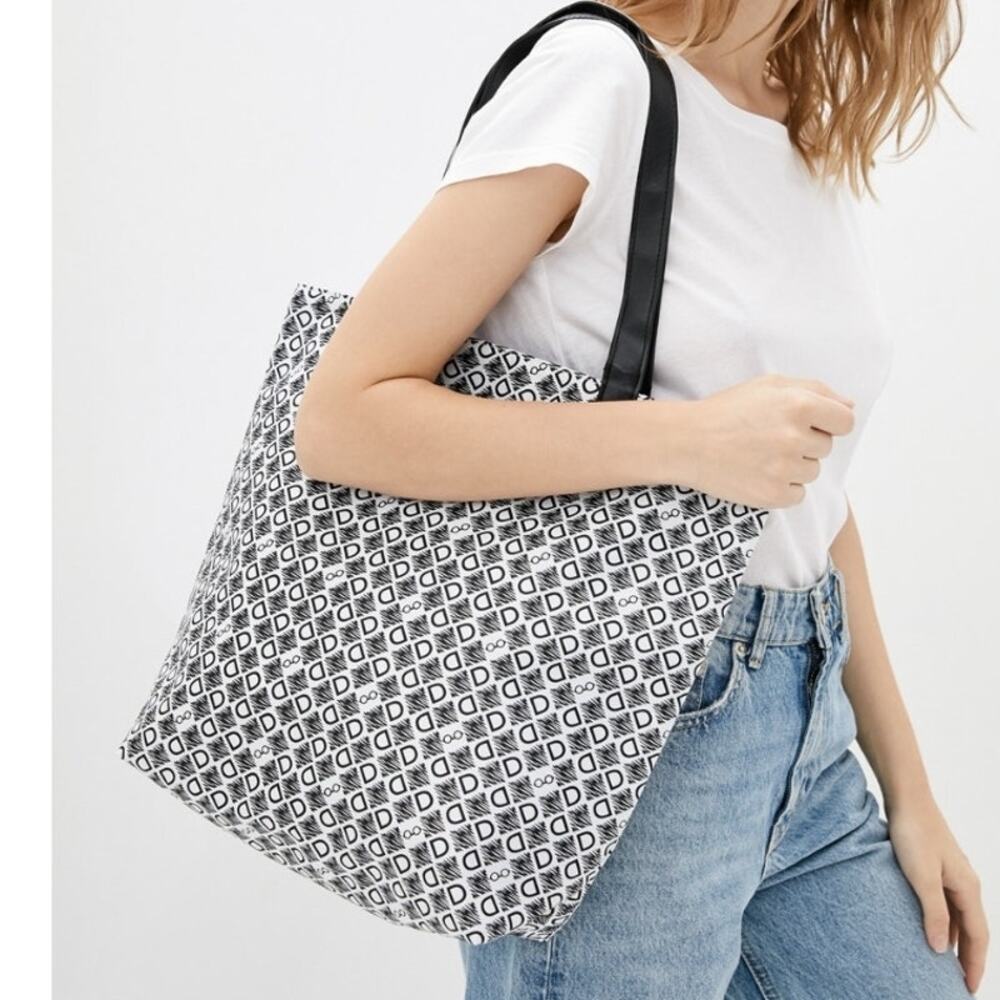 DASTI Reversible Tote Bag Large Waterproof Shopper Travel Shoulder Handbag B&W